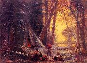 Albert Bierstadt Moose Hunters' Camp, Nova Scotia oil painting artist